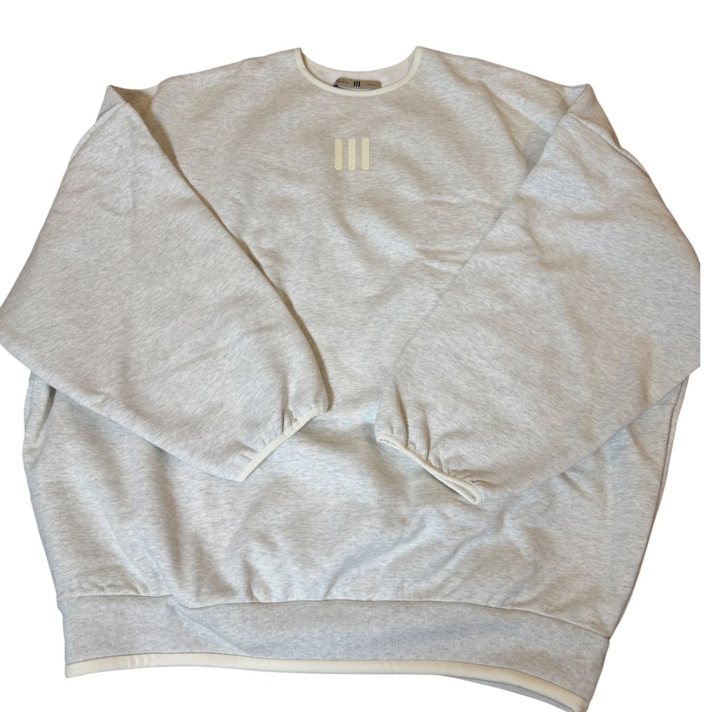 adidas Fear Of God Athletics Crew Sweatshirt Men XL Oatmeal New IS5320 Logo